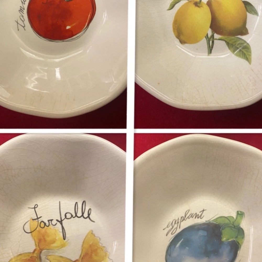 Colorful Fruit and Vegetable Ceramic Bowls Handmade in Italy
